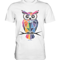 Geometrische Eule im Dreiecksstil - Premium Shirt Bright Lights Arts