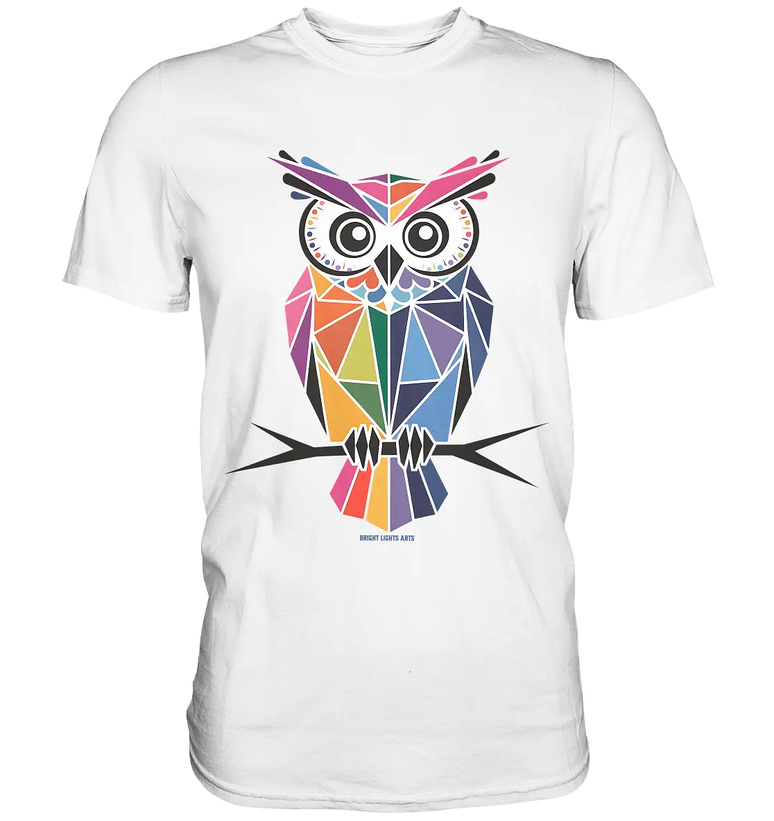 Geometrische Eule im Dreiecksstil - Premium Shirt Bright Lights Arts