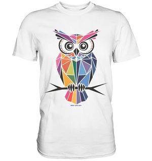 Geometrische Eule im Dreiecksstil - Premium Shirt Bright Lights Arts