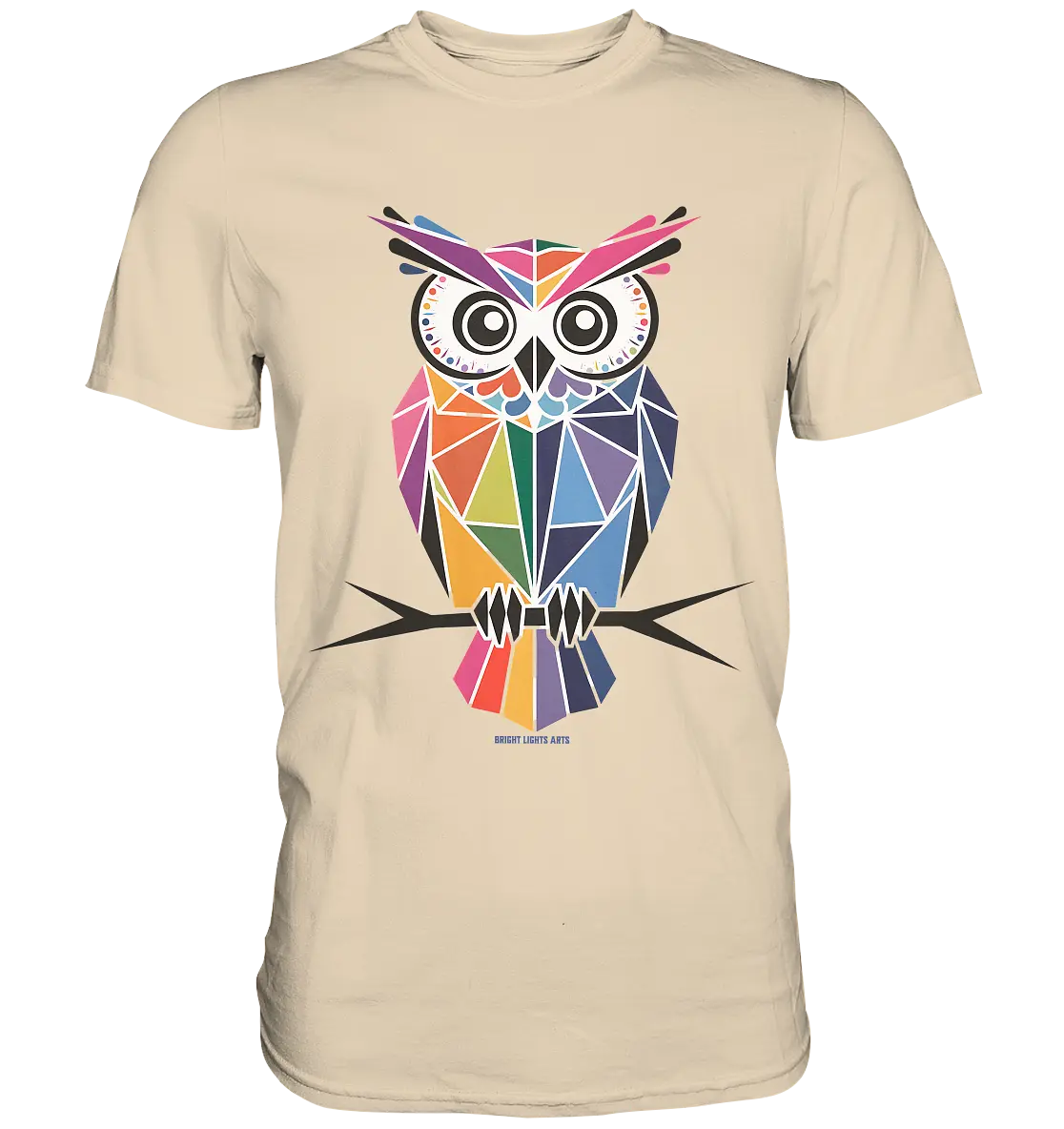 Geometrische Eule im Dreiecksstil - Premium Shirt Bright Lights Arts