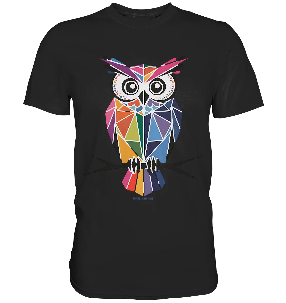 Geometrische Eule im Dreiecksstil - Premium Shirt Bright Lights Arts