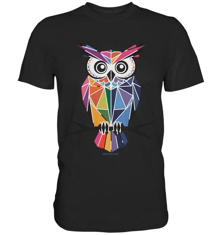 Geometrische Eule im Dreiecksstil - Premium Shirt Bright Lights Arts
