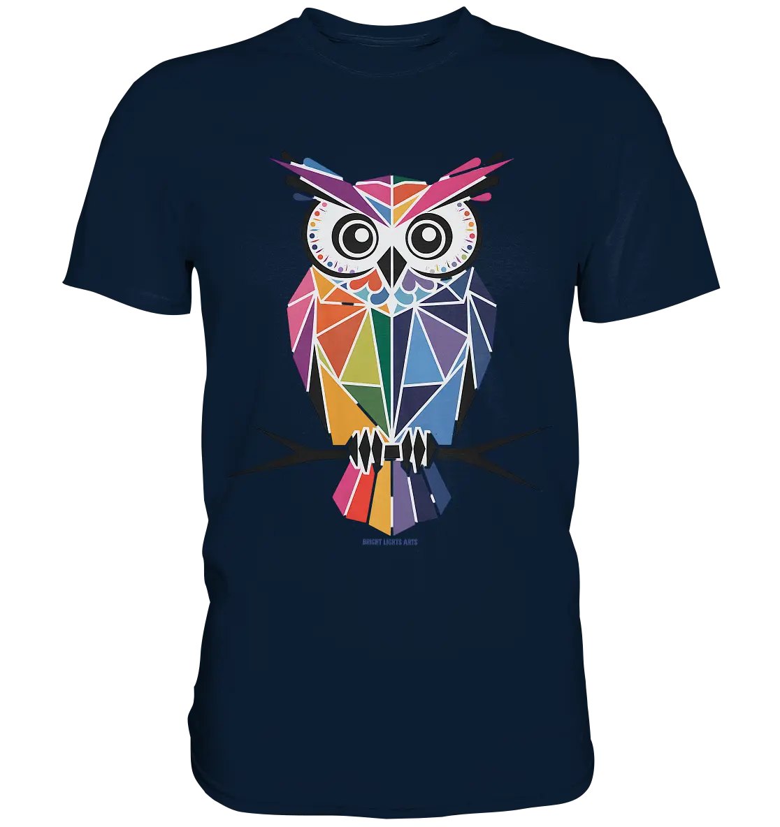 Geometrische Eule im Dreiecksstil - Premium Shirt Bright Lights Arts