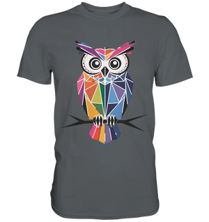 Geometrische Eule im Dreiecksstil - Premium Shirt Bright Lights Arts