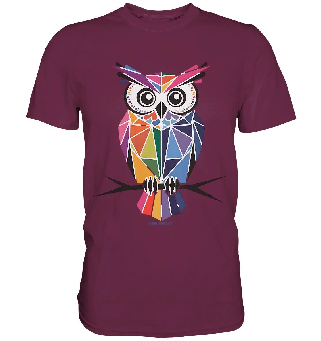 Geometrische Eule im Dreiecksstil - Premium Shirt Bright Lights Arts