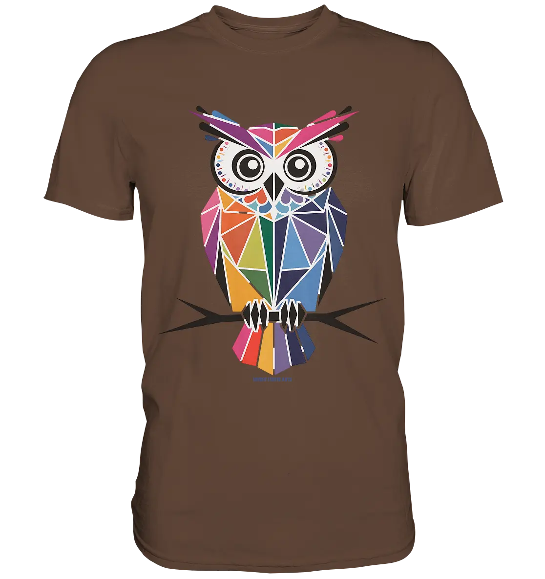 Geometrische Eule im Dreiecksstil - Premium Shirt Bright Lights Arts