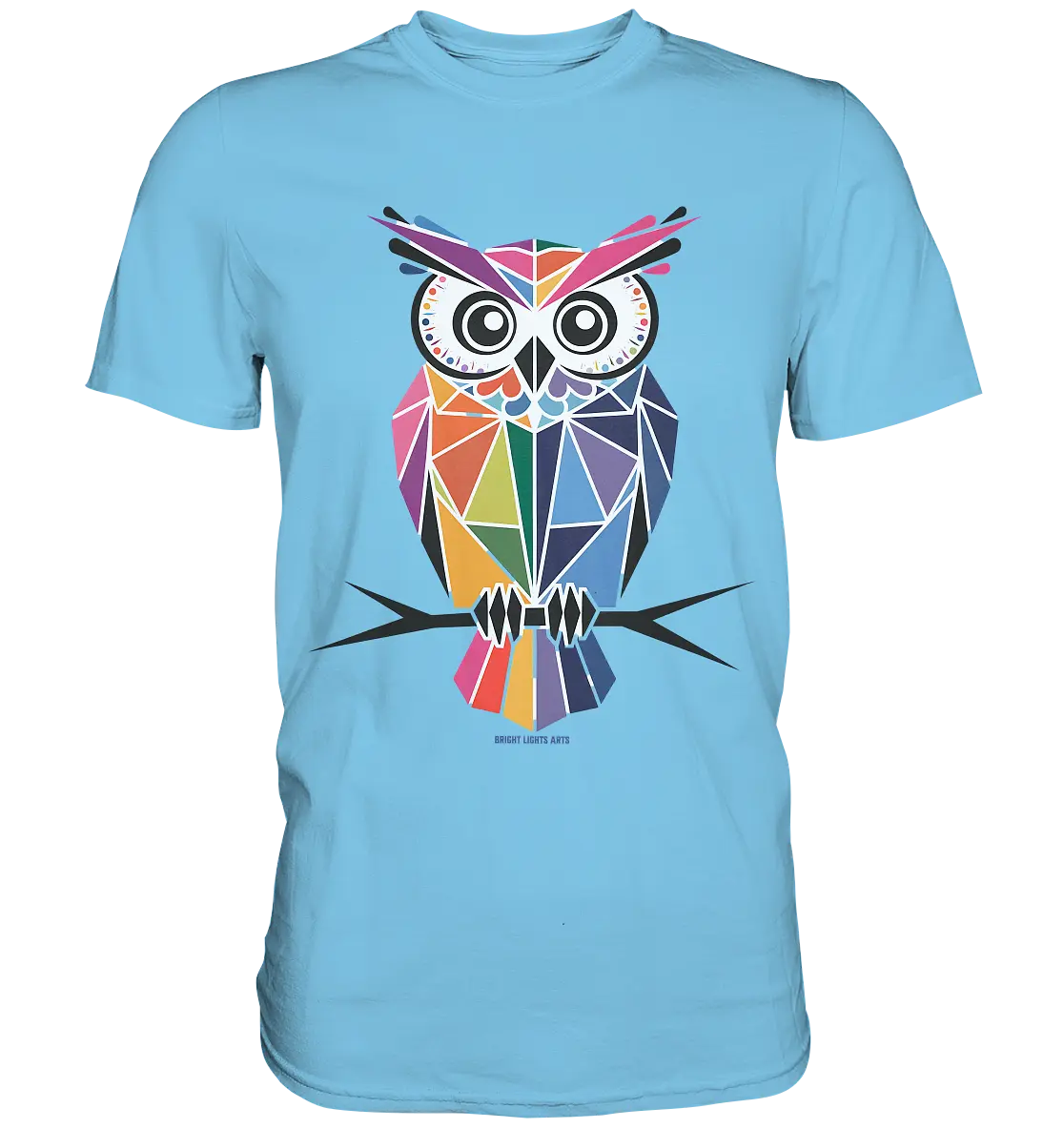 Geometrische Eule im Dreiecksstil - Premium Shirt Bright Lights Arts