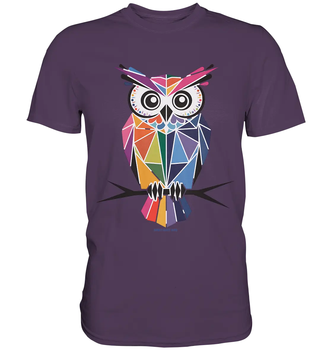 Geometrische Eule im Dreiecksstil - Premium Shirt Bright Lights Arts