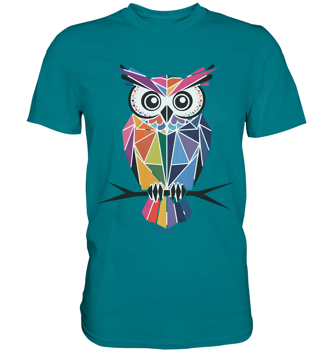 Geometrische Eule im Dreiecksstil - Premium Shirt Bright Lights Arts