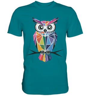 Geometrische Eule im Dreiecksstil - Premium Shirt Bright Lights Arts