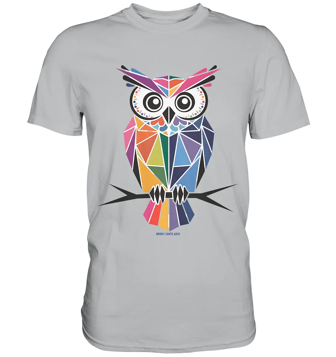 Geometrische Eule im Dreiecksstil - Premium Shirt Bright Lights Arts
