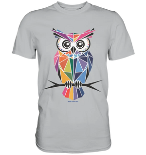 Geometrische Eule im Dreiecksstil - Premium Shirt Bright Lights Arts