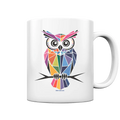 Geometrische Eule im Dreiecksstil - Tasse glossy Bright Lights Arts