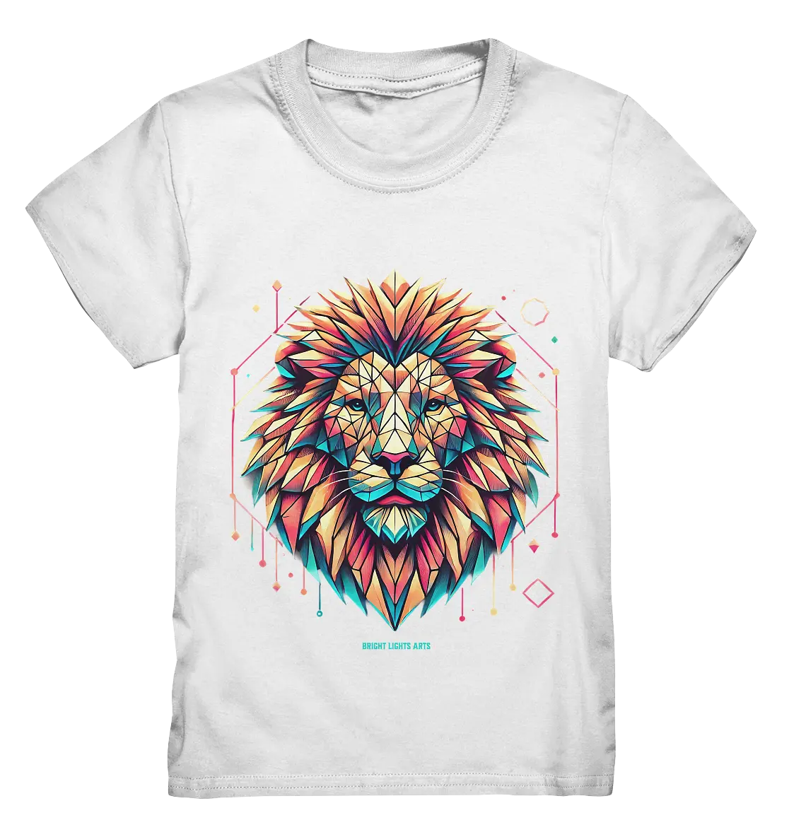 Geometrischer Löwenkopf in lebendigen Farben - Kids Premium Shirt Bright Lights Arts