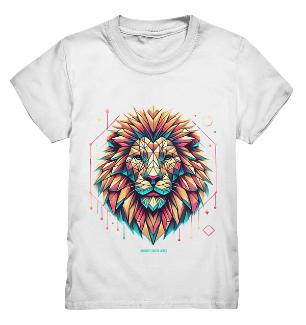 Geometrischer Löwenkopf in lebendigen Farben - Kids Premium Shirt Bright Lights Arts