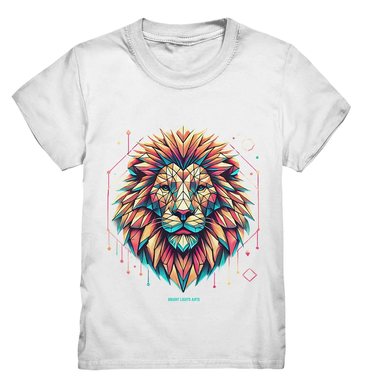 Geometrischer Löwenkopf in lebendigen Farben - Kids Premium Shirt Bright Lights Arts