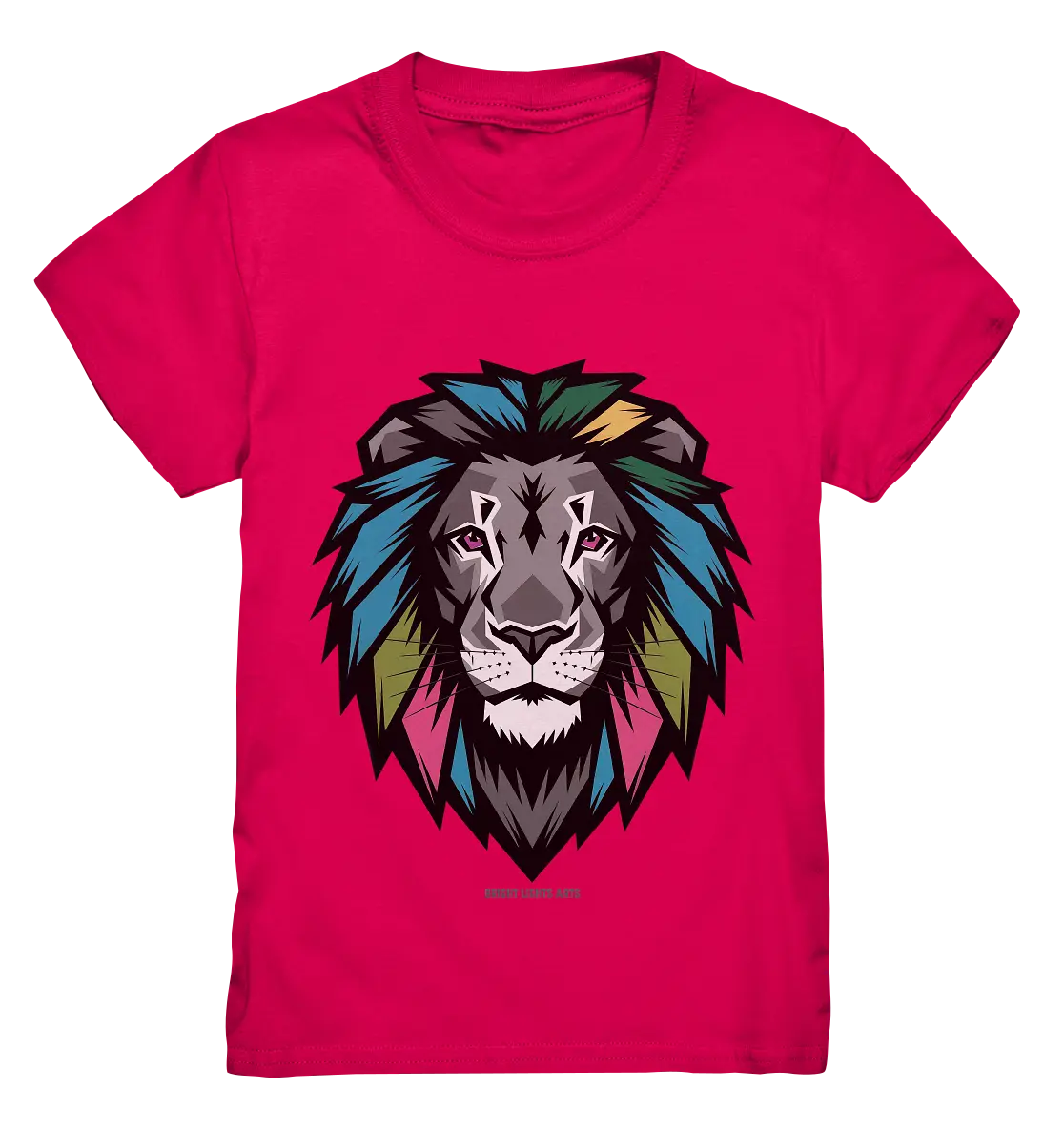 Geometrischer Löwenkopf in lebendigen Farben Kunstvolles Design - Kids Premium Shirt Bright Lights Arts