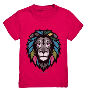 Geometrischer Löwenkopf in lebendigen Farben Kunstvolles Design - Kids Premium Shirt Bright Lights Arts
