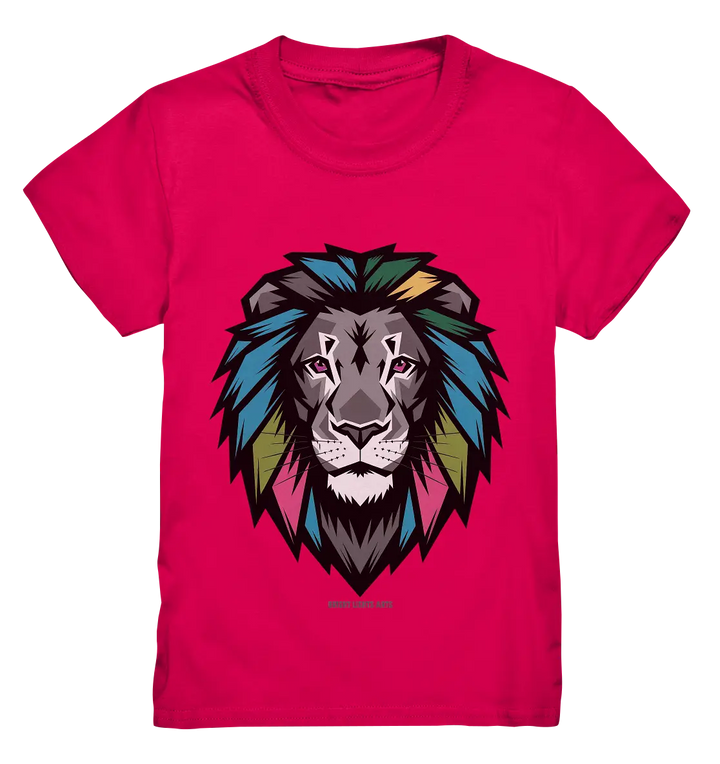 Geometrischer Löwenkopf in lebendigen Farben Kunstvolles Design - Kids Premium Shirt Bright Lights Arts