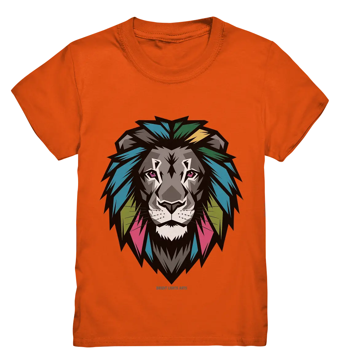 Geometrischer Löwenkopf in lebendigen Farben Kunstvolles Design - Kids Premium Shirt Bright Lights Arts