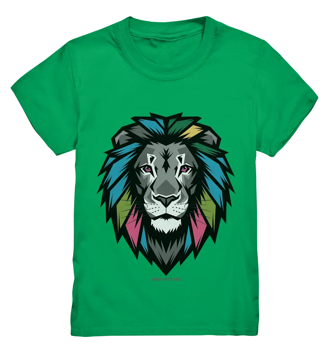 Geometrischer Löwenkopf in lebendigen Farben Kunstvolles Design - Kids Premium Shirt Bright Lights Arts