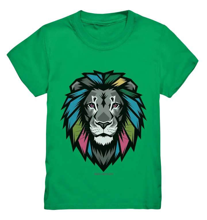 Geometrischer Löwenkopf in lebendigen Farben Kunstvolles Design - Kids Premium Shirt Bright Lights Arts
