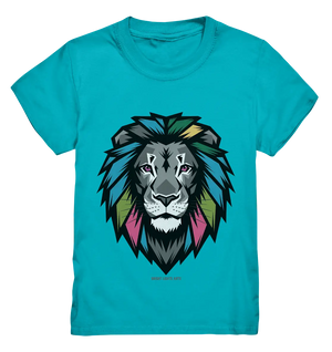 Geometrischer Löwenkopf in lebendigen Farben Kunstvolles Design - Kids Premium Shirt Bright Lights Arts