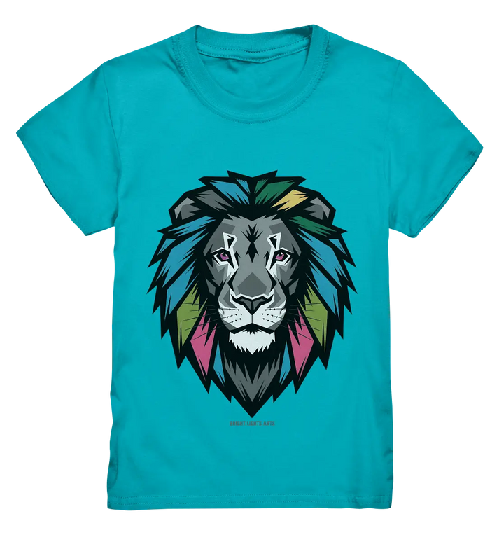 Geometrischer Löwenkopf in lebendigen Farben Kunstvolles Design - Kids Premium Shirt Bright Lights Arts