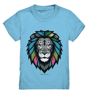 Geometrischer Löwenkopf in lebendigen Farben Kunstvolles Design - Kids Premium Shirt Bright Lights Arts
