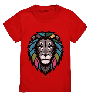 Geometrischer Löwenkopf in lebendigen Farben Kunstvolles Design - Kids Premium Shirt Bright Lights Arts