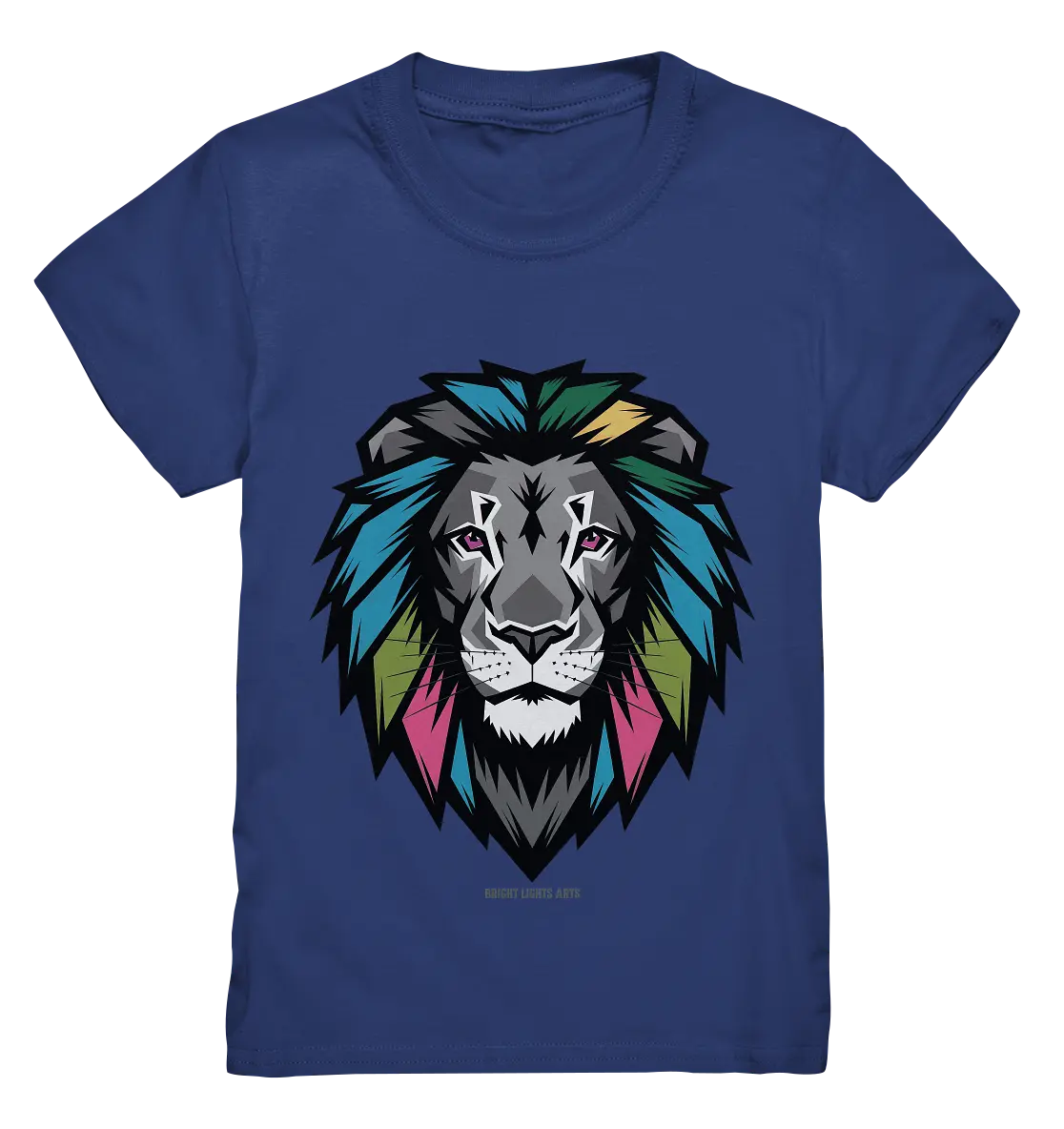 Geometrischer Löwenkopf in lebendigen Farben Kunstvolles Design - Kids Premium Shirt Bright Lights Arts