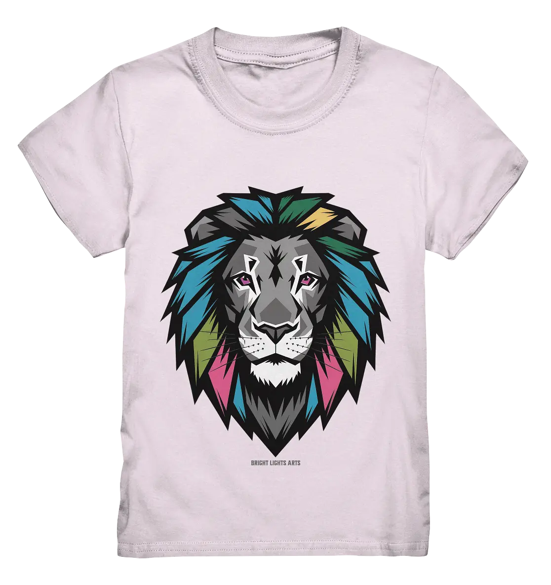 Geometrischer Löwenkopf in lebendigen Farben Kunstvolles Design - Kids Premium Shirt Bright Lights Arts