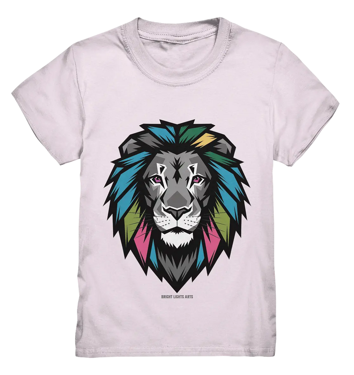 Geometrischer Löwenkopf in lebendigen Farben Kunstvolles Design - Kids Premium Shirt Bright Lights Arts