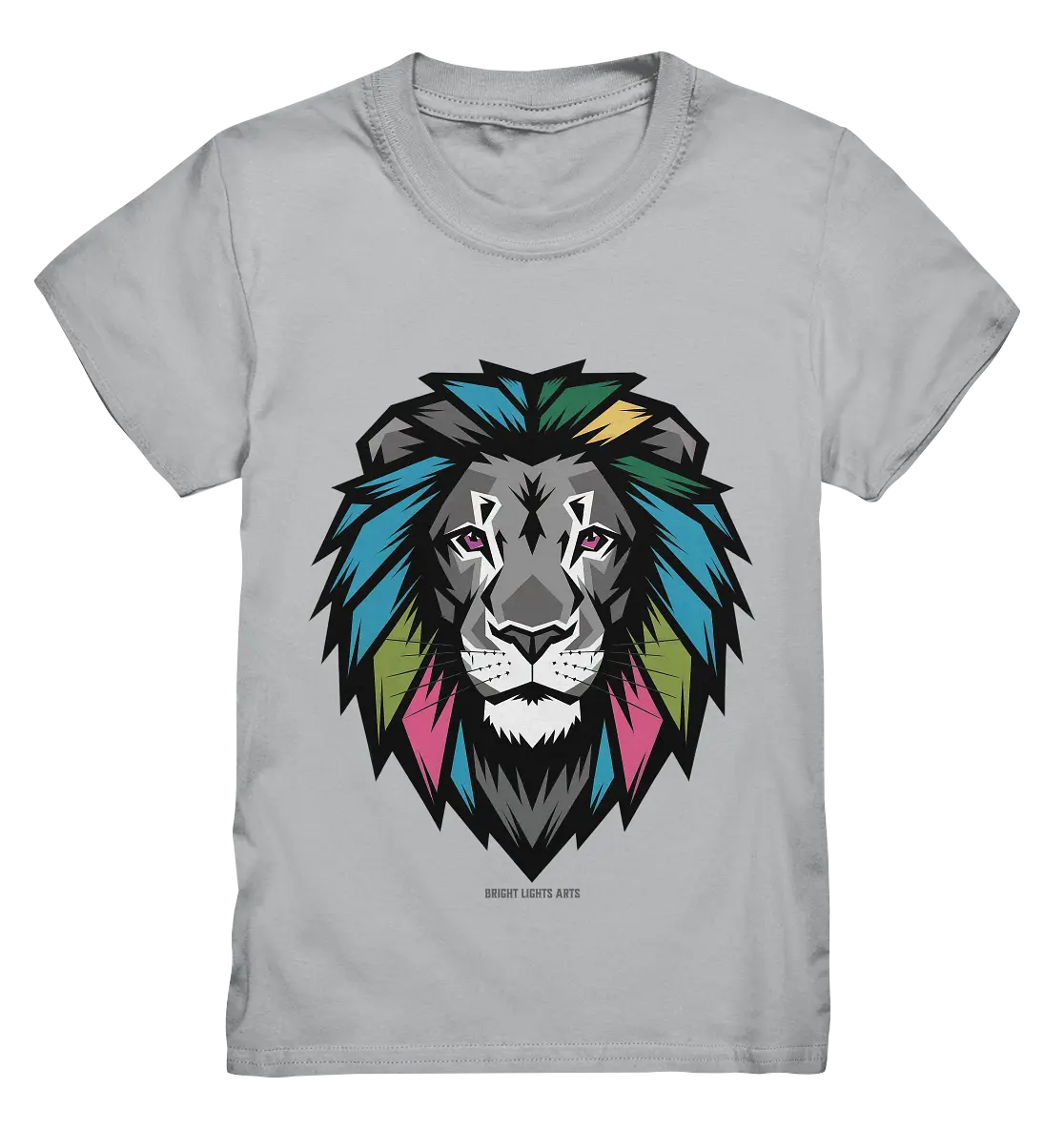 Geometrischer Löwenkopf in lebendigen Farben Kunstvolles Design - Kids Premium Shirt Bright Lights Arts