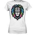 Geometrischer Löwenkopf in lebendigen Farben Kunstvolles Design - Ladies Premium Shirt Bright Lights Arts