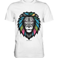 Geometrischer Löwenkopf in lebendigen Farben Kunstvolles Design - Premium Shirt Bright Lights Arts