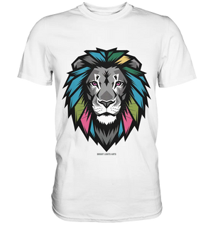 Geometrischer Löwenkopf in lebendigen Farben Kunstvolles Design - Premium Shirt Bright Lights Arts