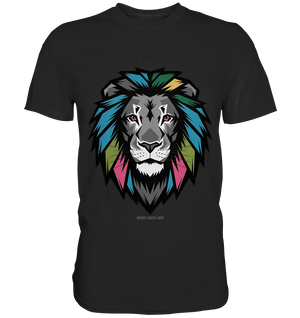 Geometrischer Löwenkopf in lebendigen Farben Kunstvolles Design - Premium Shirt Bright Lights Arts