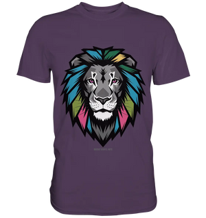Geometrischer Löwenkopf in lebendigen Farben Kunstvolles Design - Premium Shirt Bright Lights Arts