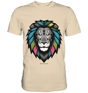 Geometrischer Löwenkopf in lebendigen Farben Kunstvolles Design - Premium Shirt Bright Lights Arts