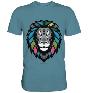 Geometrischer Löwenkopf in lebendigen Farben Kunstvolles Design - Premium Shirt Bright Lights Arts