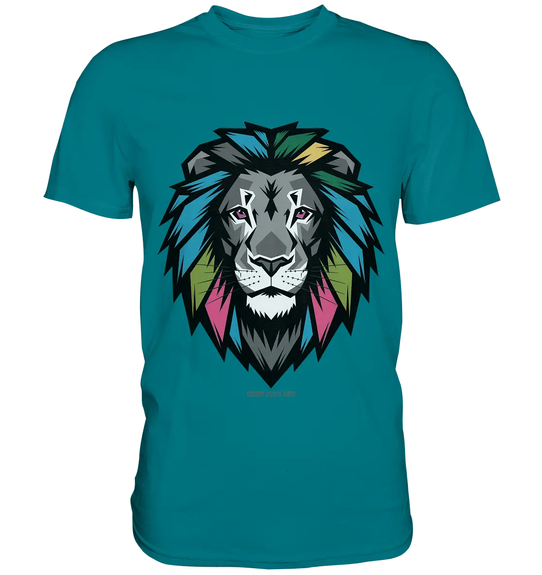 Geometrischer Löwenkopf in lebendigen Farben Kunstvolles Design - Premium Shirt Bright Lights Arts