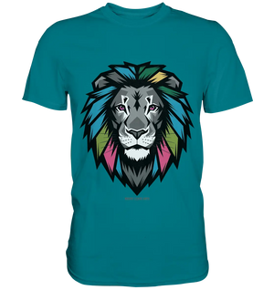 Geometrischer Löwenkopf in lebendigen Farben Kunstvolles Design - Premium Shirt Bright Lights Arts