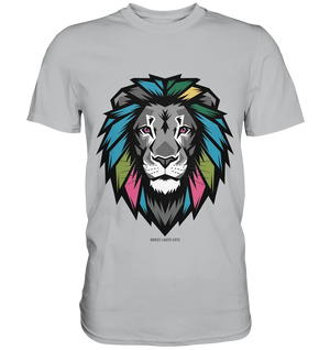 Geometrischer Löwenkopf in lebendigen Farben Kunstvolles Design - Premium Shirt Bright Lights Arts
