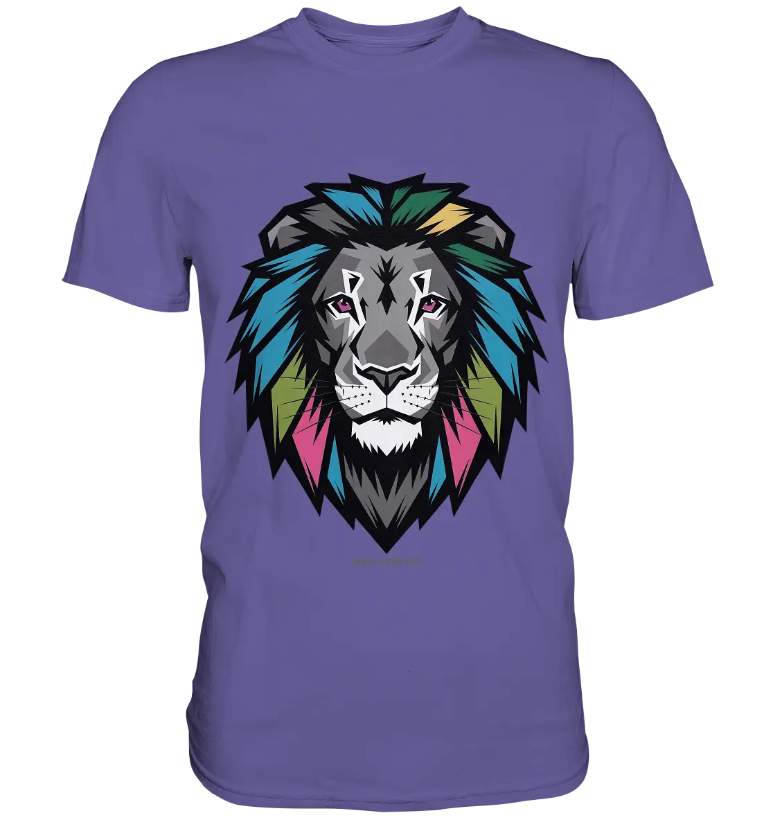 Geometrischer Löwenkopf in lebendigen Farben Kunstvolles Design - Premium Shirt Bright Lights Arts