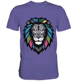 Geometrischer Löwenkopf in lebendigen Farben Kunstvolles Design - Premium Shirt Bright Lights Arts