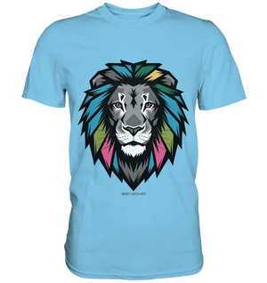 Geometrischer Löwenkopf in lebendigen Farben Kunstvolles Design - Premium Shirt Bright Lights Arts