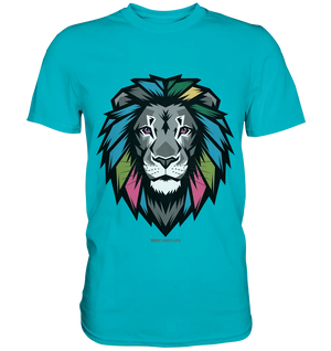 Geometrischer Löwenkopf in lebendigen Farben Kunstvolles Design - Premium Shirt Bright Lights Arts