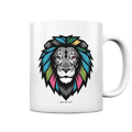 Geometrischer Löwenkopf in lebendigen Farben Kunstvolles Design - Tasse glossy Bright Lights Arts