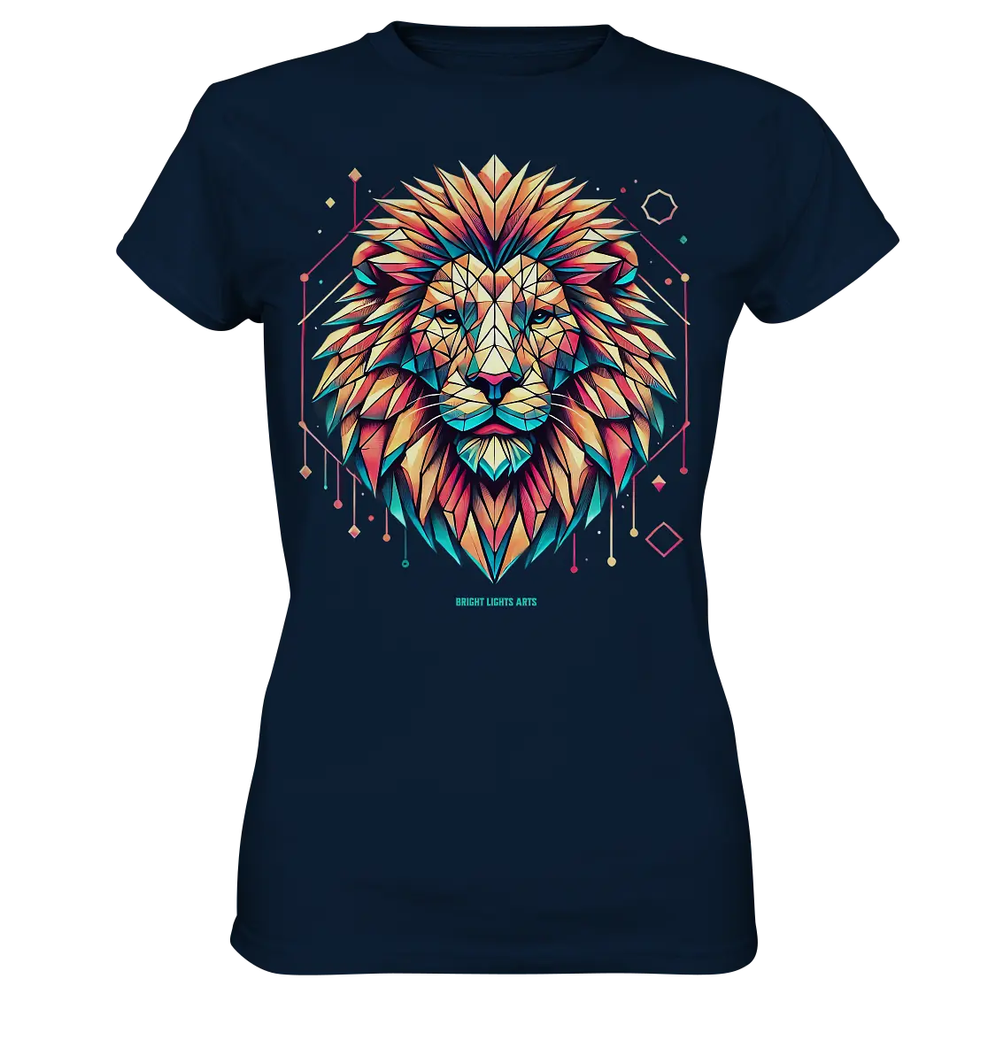 Geometrischer Löwenkopf in lebendigen Farben - Ladies Premium Shirt Bright Lights Arts